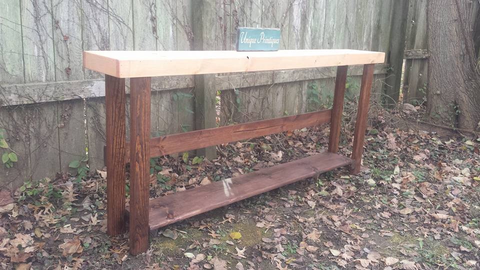 RUSTIC SOFA TABLE Console Entryway Entry Hall Large Reclaimed Wood Long ...