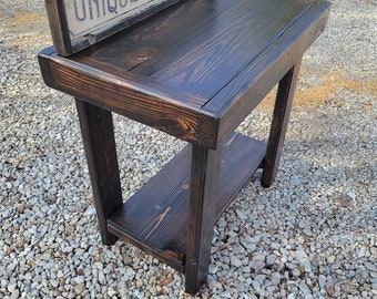 Rustic Side End TABLE Fish Tank Music Amp Plant Night TV Stand Reclaimed Wood DISTRESSED 17x27x26h Custom Sizes Colors