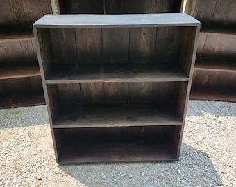 RUSTIC FARMHOUSE BOOKCASE Farm House Country Cabin Shelving Reclaimed Wood Book Shelf Bedroom Tv Stand Console Home Decor Stackable Unique