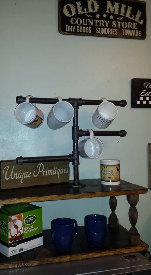 INDUSTRIAL Pipe Metal Coffee Mug Holder By Unique Primtiques Etsy