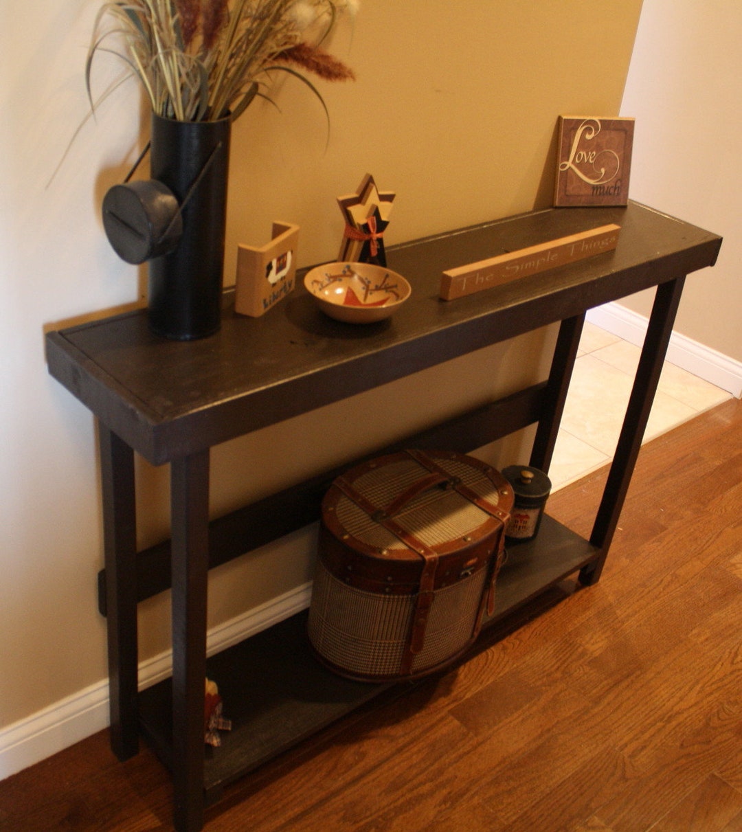 RUSTIC CONSOLE TABLE Entry Entryway Hall Sofa Table Coastal Farmhouse ...