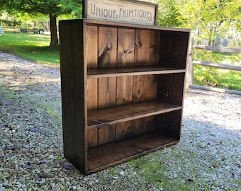 RUSTIC FARMHOUSE BOOKCASE Farm House Country Cabin Shelving Reclaimed Wood Book Shelf Bedroom Tv Stand Console Home Decor Stackable Unique