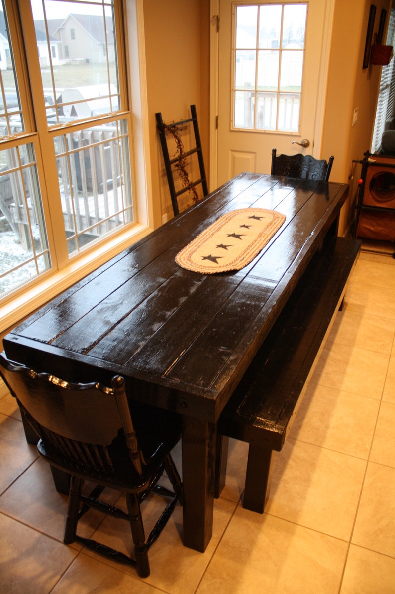 8-FT Unique Primtiques Classic LONG Black Kitchen Table and - Etsy