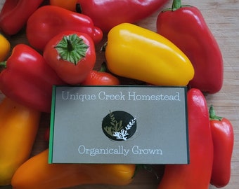 LUNCHBOX SNACKERS Sweet Mini PEPPER Seeds Grown At Unique Creek Homestead Certified National Wildlife Sanctuary Southern Indiana Garden