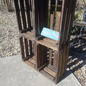 Rustic Large WOOD Crate Lot Of FOUR Dark Walnut Stain Crates Wall Shelf Storage Stackable Bookcase Home Decor 14-1/2x21x10&quot;h Custom Szs Clrs