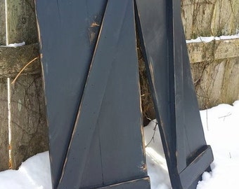 RUSTIC WOOD SHUTTERS Farmhouse Barn Door Z Kettle Black Distressed 12x36"h Cabin Decor Custom Sizes Colors Country Farm House Window Wall