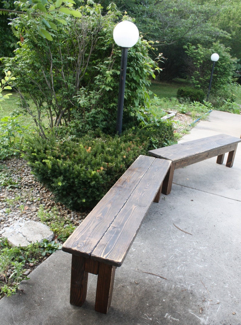 RUSTIC FARMHOUSE BENCH Set of Two Primitive Farm House Large Benches ...