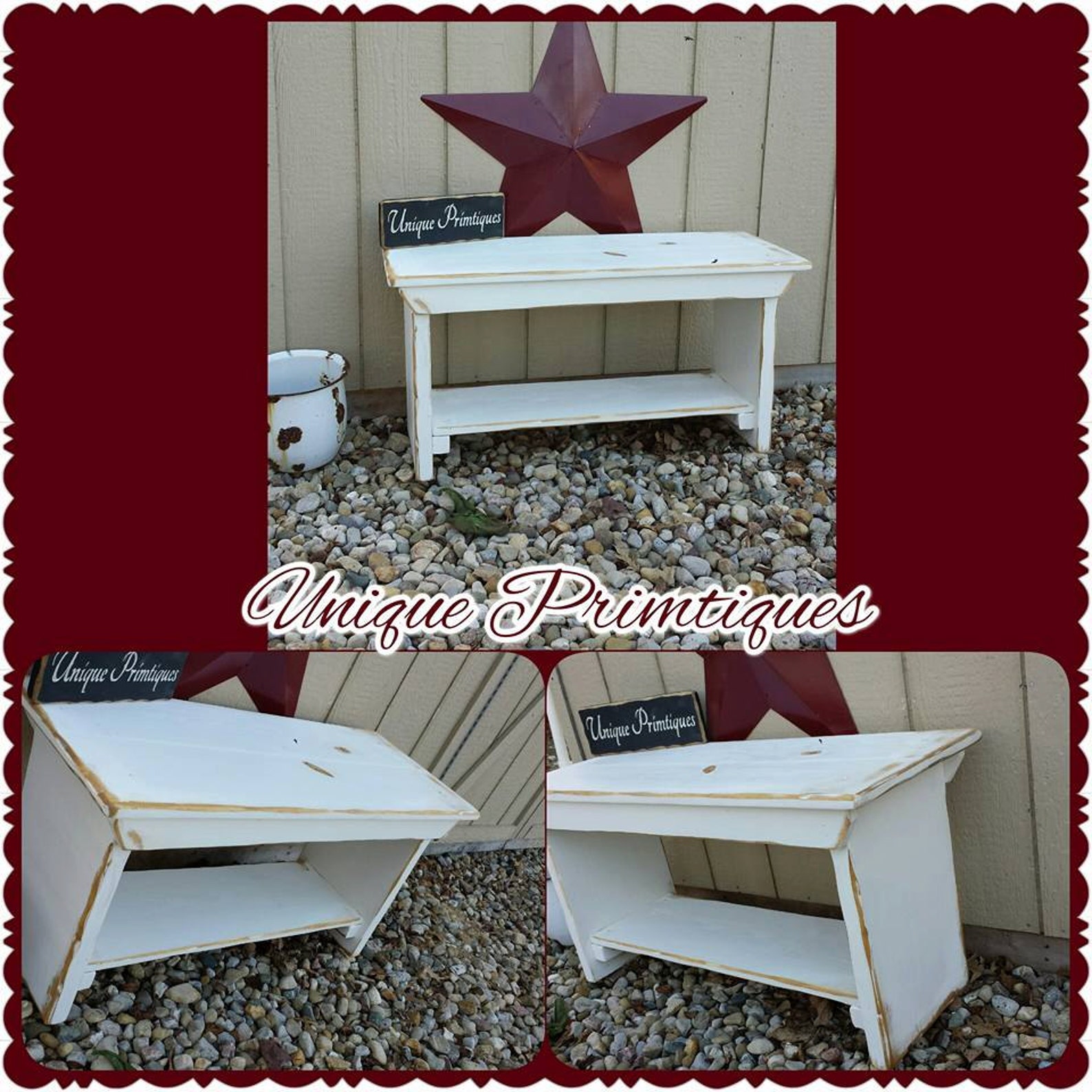 RUSTIC FARMHOUSE BENCH Farm House Country Kitchen Reclaimed Wood Indoor ...