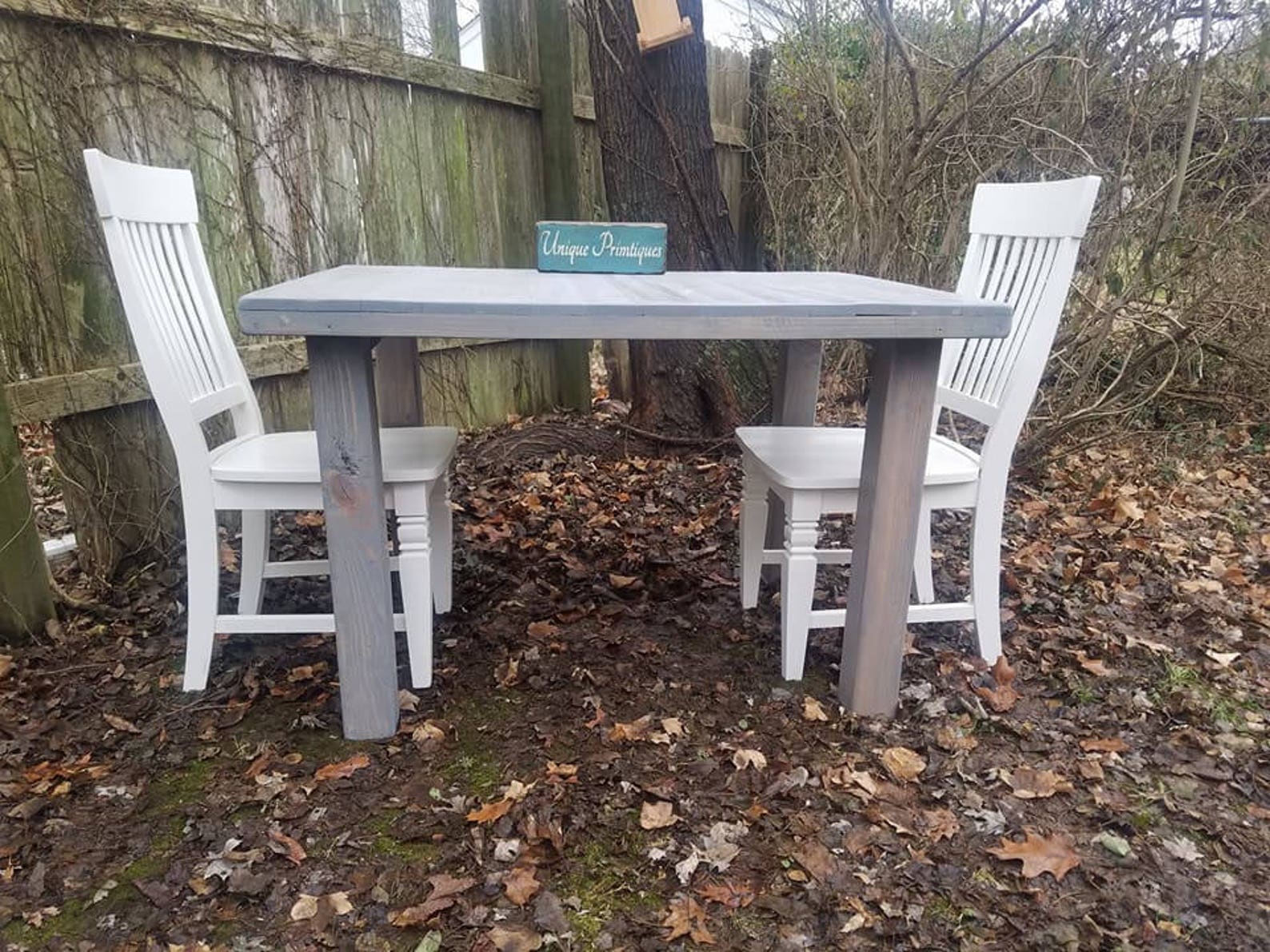 Modern RUSTIC DESK TABLE Kitchen Weathered Gray Solid Wood Etsy