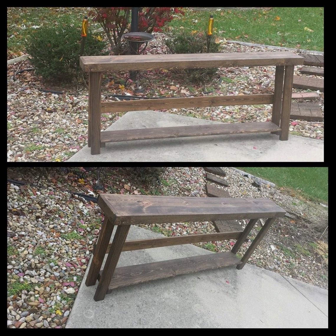 RUSTIC SOFA TABLE Narrow Console Long Skinny Large Entryway Entry Hall ...