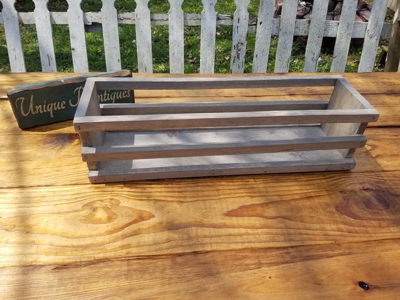 Rustic WOOD CRATE Shelf Mason Jar Storage Stackable Shelving Etsy