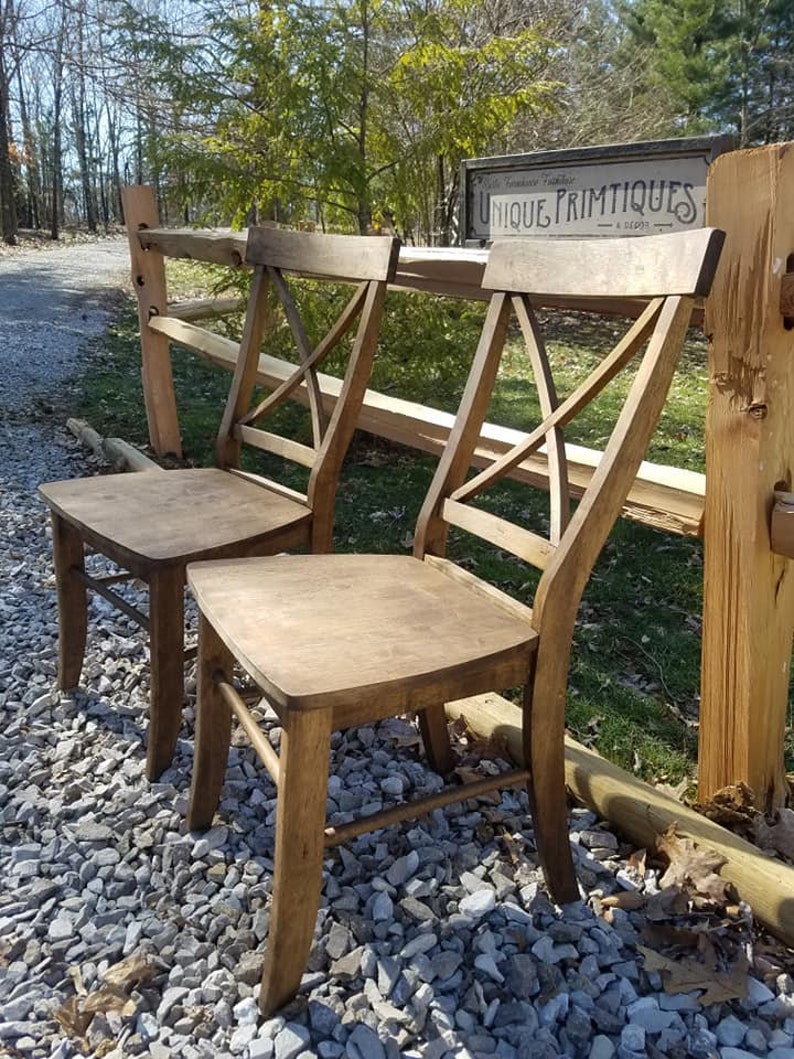 RUSTIC CHAIRS TWO Beautiful Rustic Wood Malaysian Oak Solid Etsy