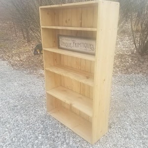 Rustic Wood Bookcase Shelf Reclaimed Barn Wood Look Primitive Book ...