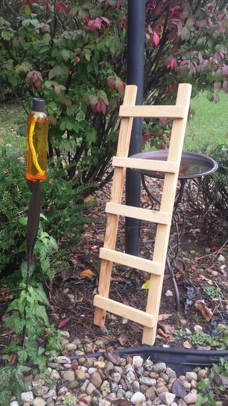 RUSTIC WOOD LADDER Primitive Honey Pine Home Garden Decor 10"x36 ...