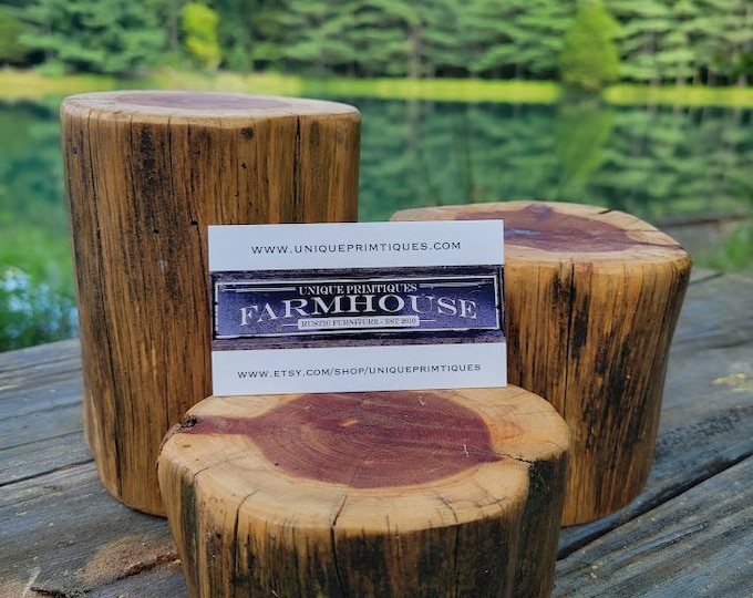 RED CEDAR RISERS Displays Set of Three Uses Jewelry Cupcakes Rock ...