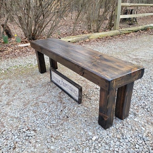 RUSTIC FARMHOUSE BENCH Farm House Indoor Outdoor Kitchen Dining Porch ...