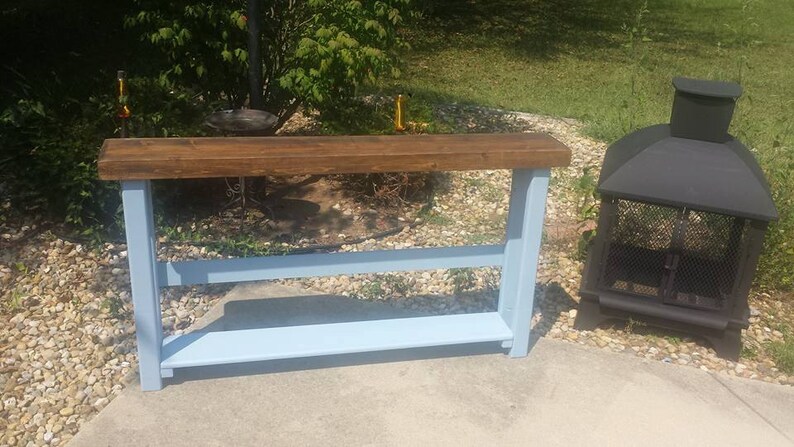 RUSTIC SOFA TABLE Narrow Console Long Skinny Tall Large Reclaimed Wood ...