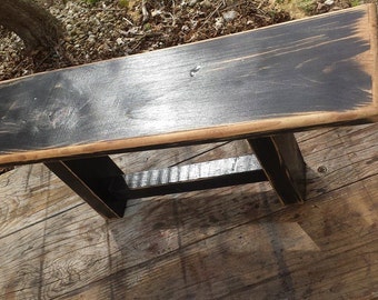 Grungy DISTRESSED Primitive 7-1/4" x 26" x 10-1/2"h Black Table Riser Centerpiece Bench Custom Sizes Colors Available By Unique Primtiques