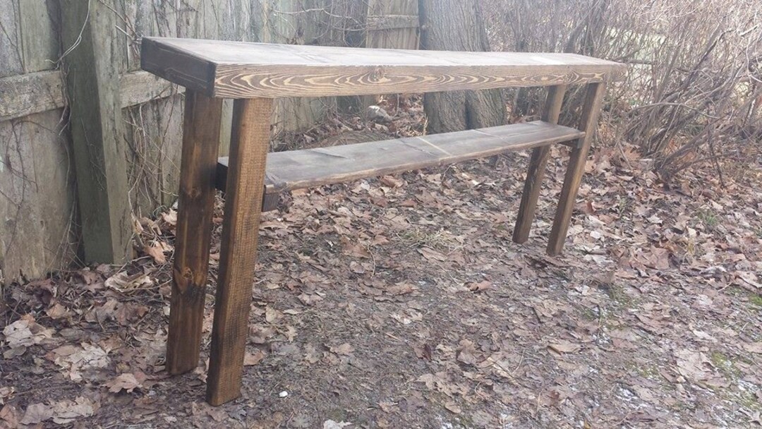 RUSTIC SOFA BAR Table Long Skinny Narrow Console Entryway Entry Hall ...