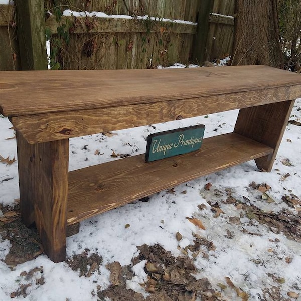 View of Reclaimed Wood Bench - Etsy
