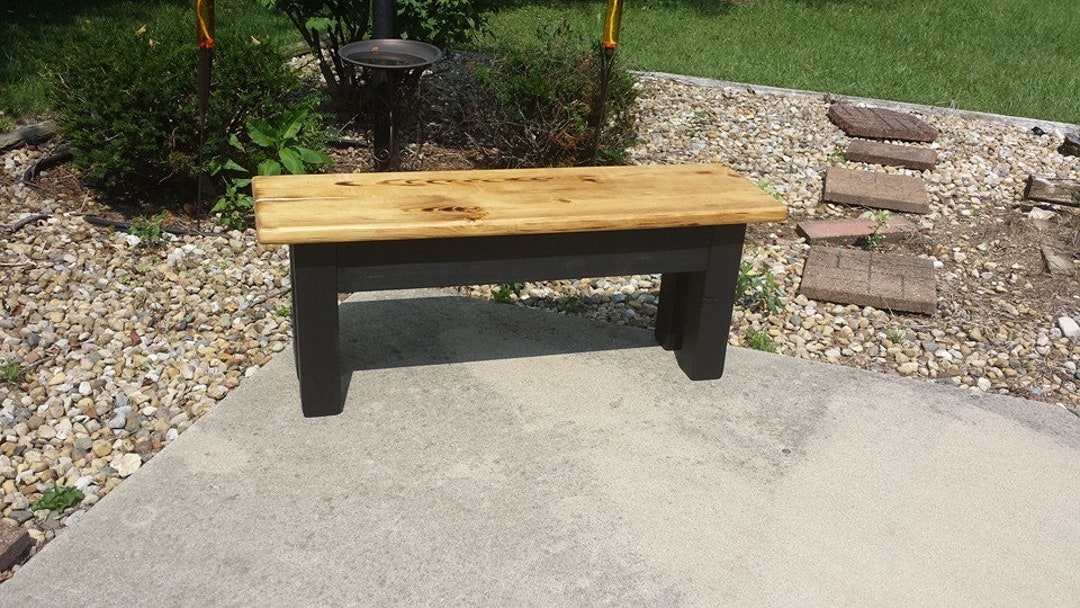 RUSTIC FARMHOUSE BENCH Farm House Indoor Outdoor Kitchen Dining Porch ...