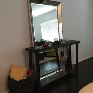 RUSTIC SOFA TABLE Reclaimed Wood Narrow Console Entryway Entry Hall Table 12-3/4x65x37h Long Large Accent Custom Sizes Colors Kona Unique