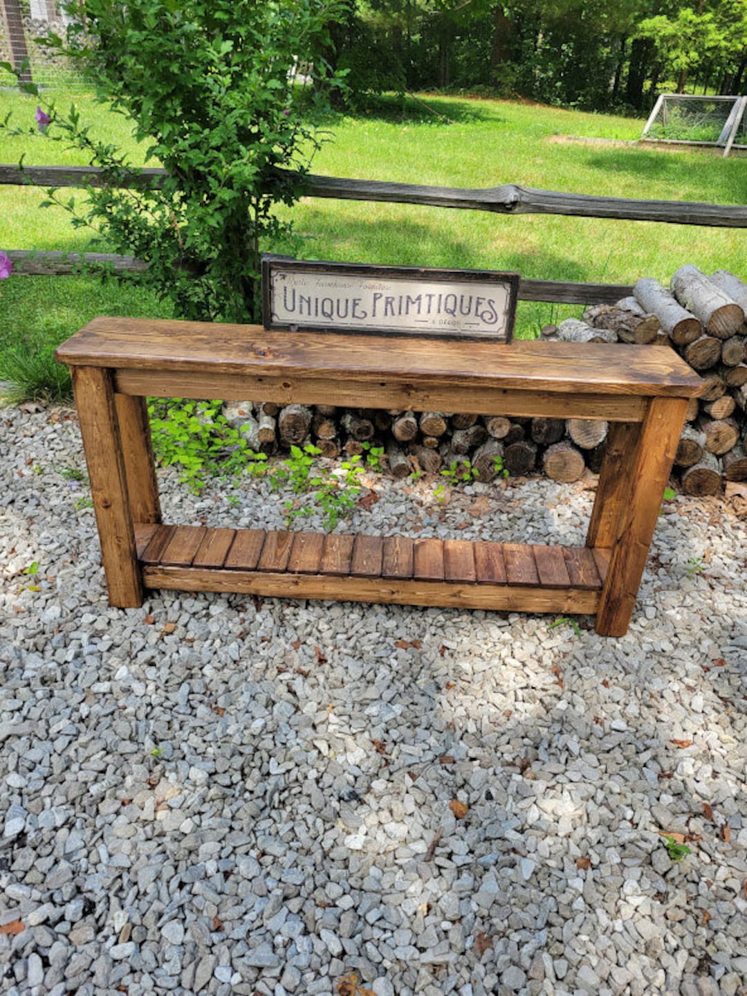 Entryway Hall CONSOLE Table RUSTIC WOOD Sofa Tv Stand Shelving Accent ...