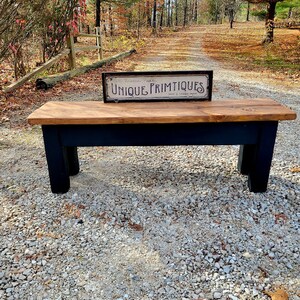 RUSTIC Wood Farmhouse BENCH Primitive Farm House Indoor Outdoor Kitchen ...