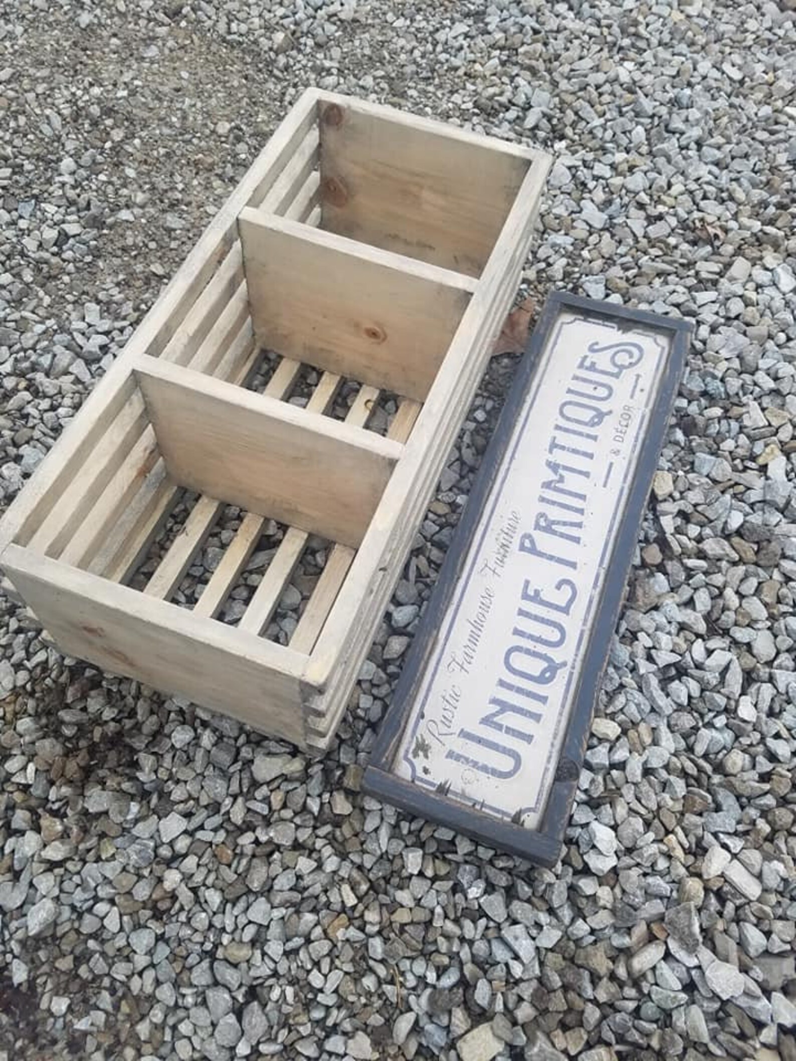 RUSTIC FARMHOUSE CRATE W/dividers Large Reclaimed Wood Farm | Etsy