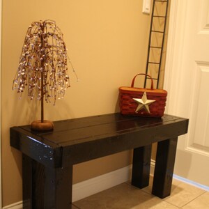 MUDROOM ENTRY BENCH Kettle Black Reclaimed Solid Wood Bench 14x38x18"h Custom Sizes Colors Indoor Outdoor Kitchen Dining Porch Decor Stand bild 1
