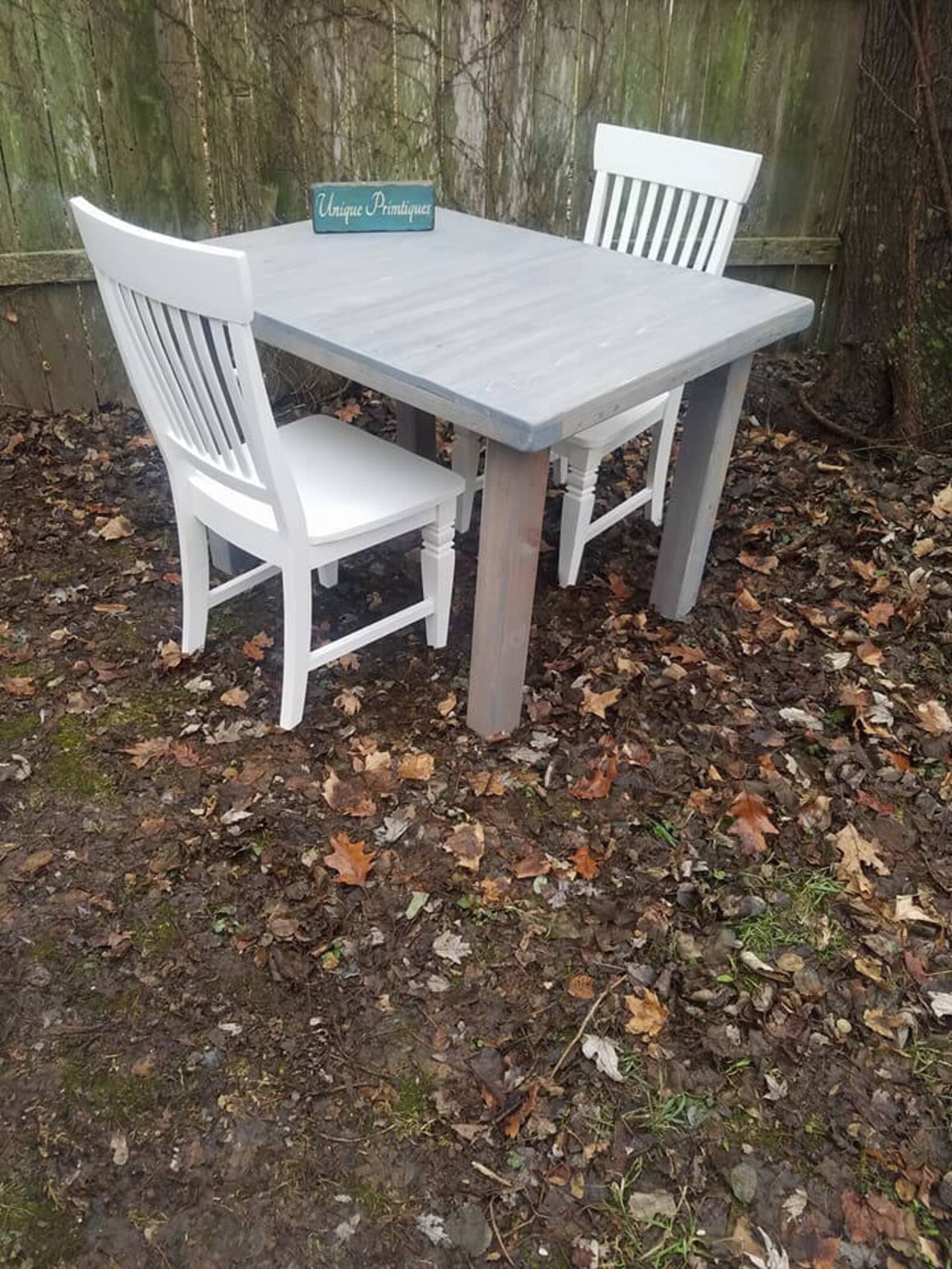 Modern RUSTIC DESK TABLE Kitchen Weathered Gray Solid Wood Etsy