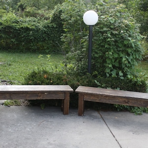 RUSTIC FARMHOUSE BENCH Set Of Two Primitive Farm House Large Benches 14x77x19 Distressed Reclaimed Wood Dark Walnut Custom Sizes Colors
