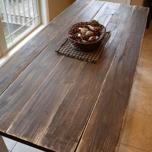 10-FT FARMHOUSE TABLE Rustic Farm House Kitchen Dining Dark Walnut Country White Kitchen Dining Wedding Table Custom Sizes Colors Unique