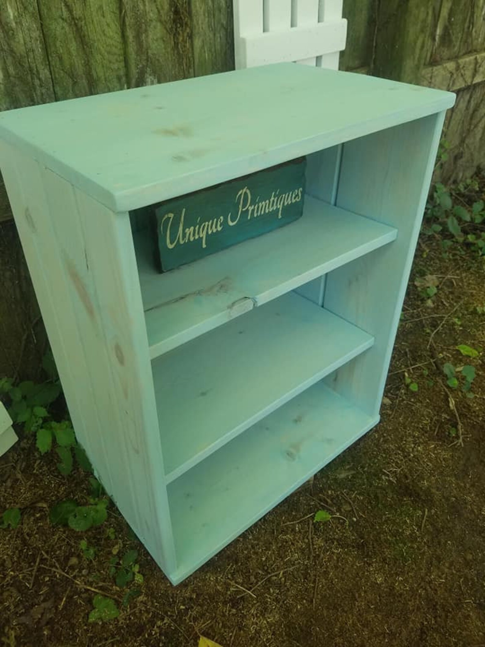 Rustic Coastal Bleached Blue BOOKCASE Wood Book Shelf Bathroom Etsy