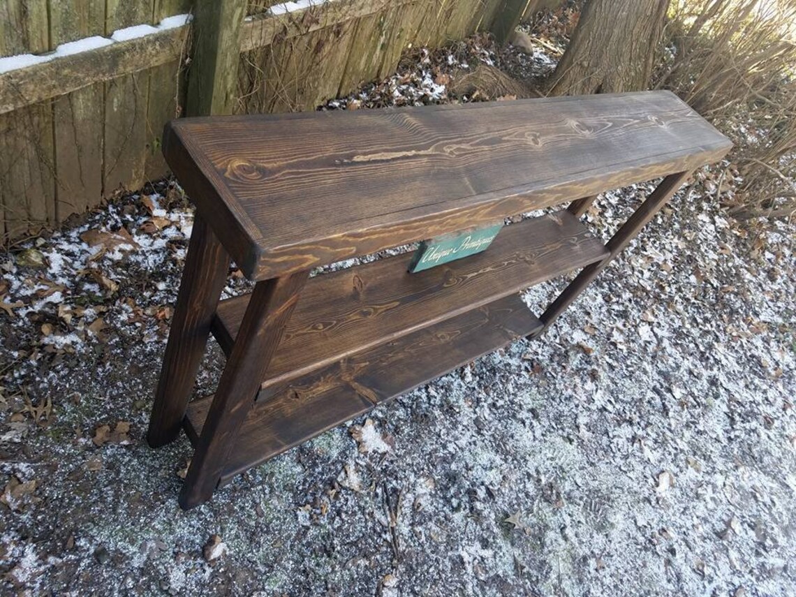 RUSTIC SOFA TABLE Bookcase Console Accent Entryway Entry Hall Reclaimed ...