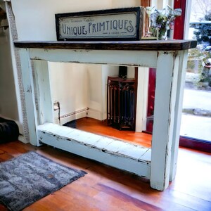 Entryway Hall CONSOLE Table RUSTIC WOOD Sofa tv Stand Shelving Accent Unique Primtiques Primitive Table W/ Shelf Custom Sizes Colors Unique