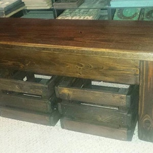 Rustic FARMHOUSE BENCH & Crates - Etsy