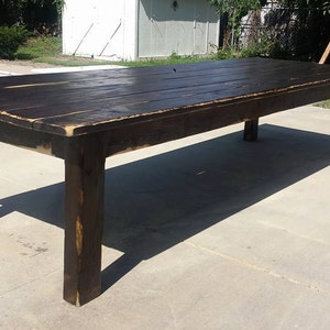 RUSTIC 12-Foot FARMHOUSE TABLE Large Farm House Kitchen Dark Walnut Distressed Country Cabin Table Custom Sizes Colors Wedding Home Decor