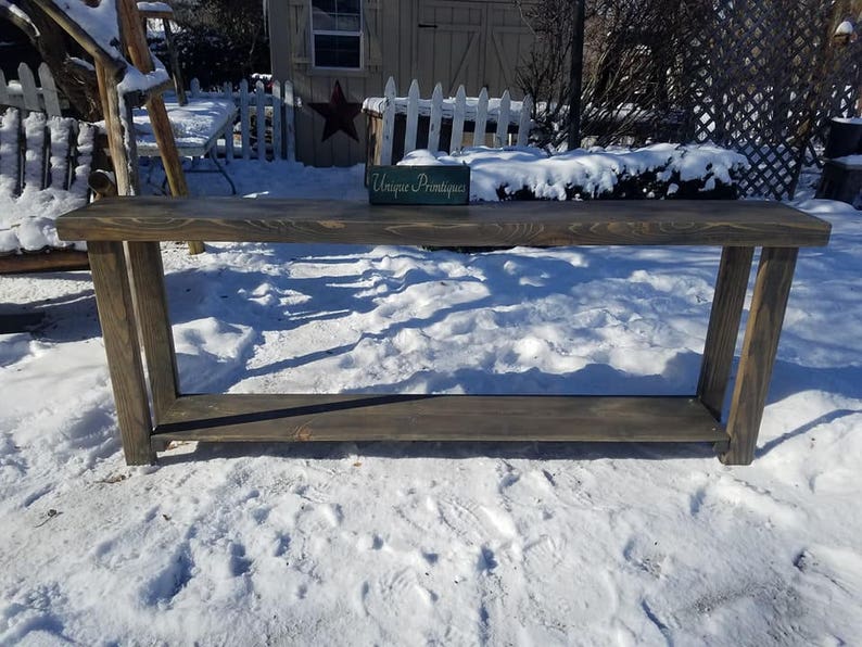 RUSTIC SOFA TABLE Console Entryway Entry Large Reclaimed Wood 12-3 ...