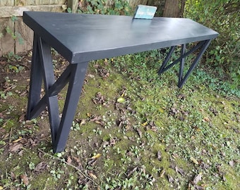 RUSTIC BAR TABLE X End Sofa Console Large Long Reclaimed Wood Entry Entryway Behind Couch Office Desk 18x90x34"h Black Custom Colors Sizes