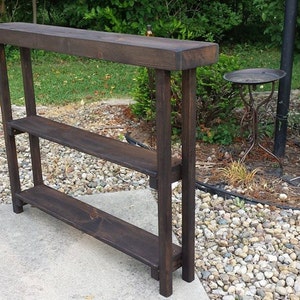 Unique Primtiques Dark Walnut Stained Sofa Console Entry Hall Accent ...