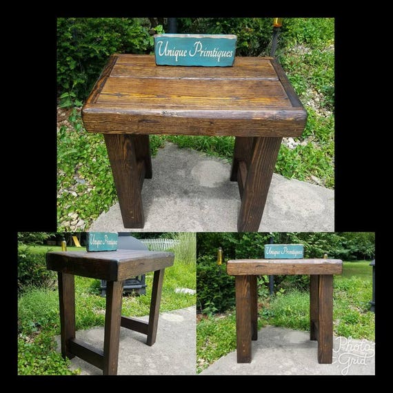 Rustic End Table Fish Tank Amp Plant Night Stand Nightstand Etsy