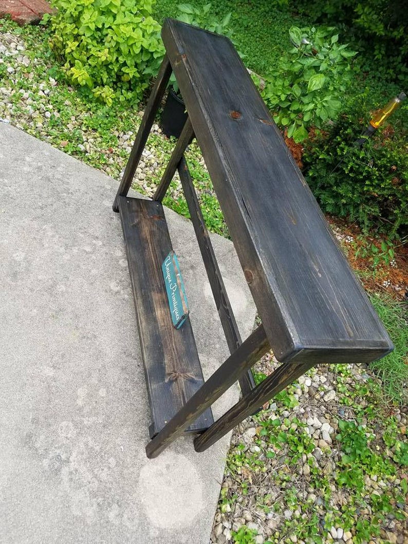 CONSOLE TABLE Rustic Wood Accent Entryway Sofa Ebony Black 10x50x33"h ...