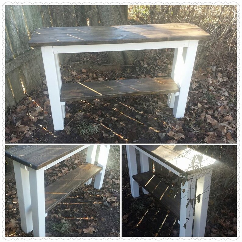 FARMHOUSE CONSOLE TABLE Rustic Kitchen Island Harvest Farm Etsy