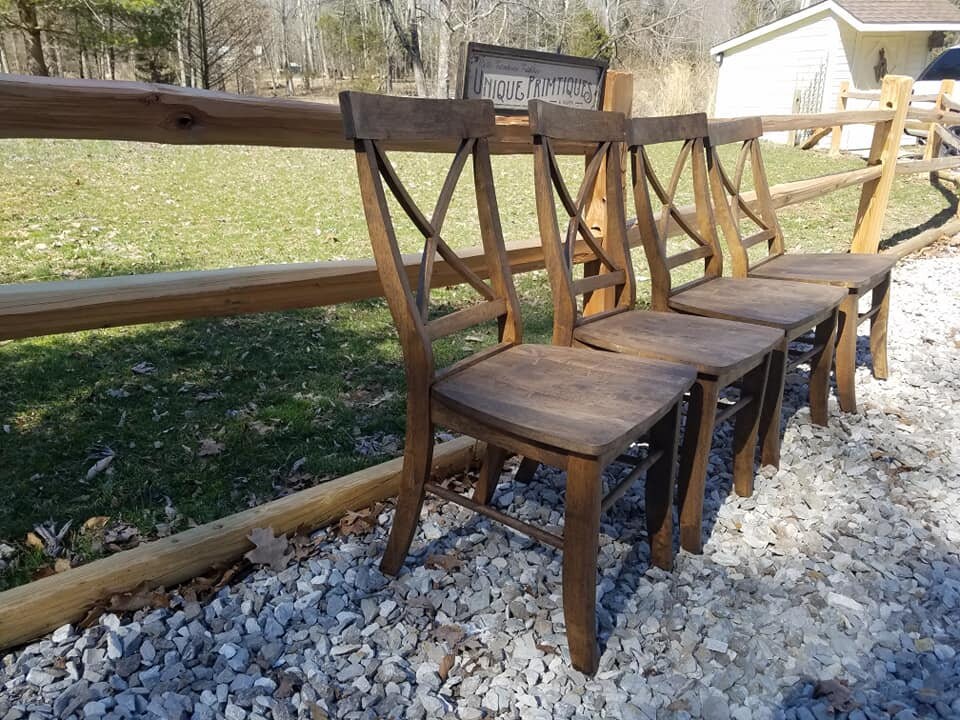 Small Rustic Chair RUSTIC CHAIRS TWO Beautiful Rustic Wood Malaysian Oak Solid Wood X-back ...