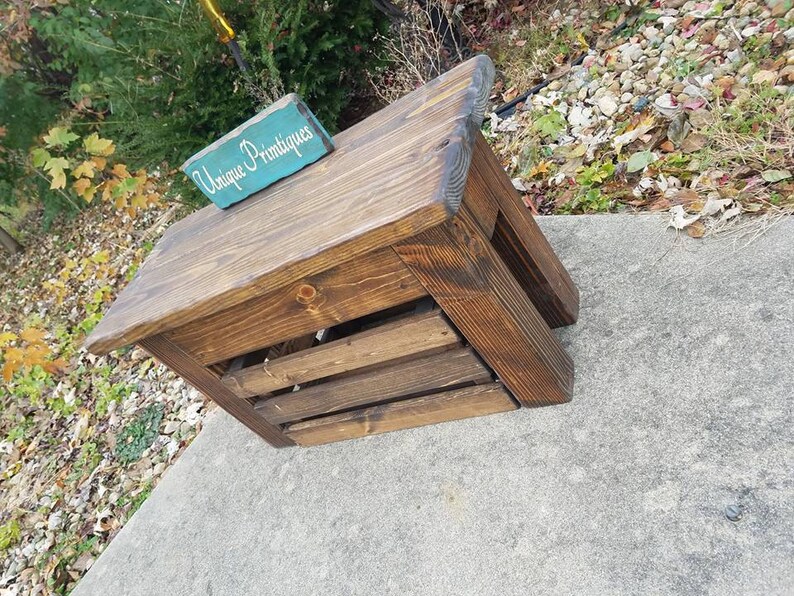 RUSTIC FARMHOUSE BENCH Farm House Mud Room W/ Wooden Crate Combo Lot ...