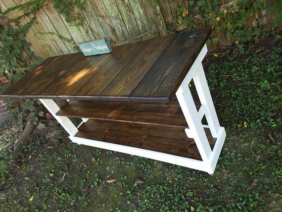 Rustic Kitchen Island Bar By Unique Primtiques Tall Table Work Etsy
