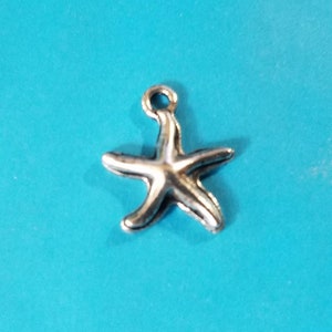 STAR FISH CHARM Antique Silver Tone For Bracelet Craft Jewerly Earring Making 17 x 19 mm Collecting Sea Shells Nickel & Lead Free Unique