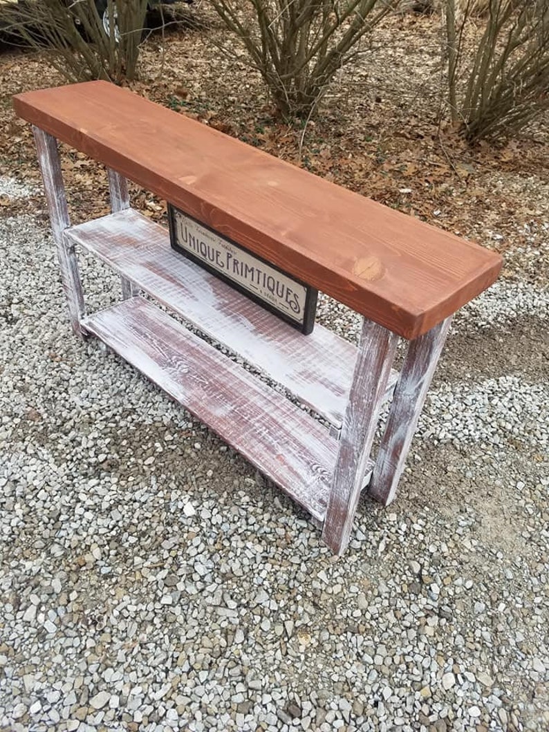 RUSTIC SOFA TABLE Bookcase Console Accent Entryway Entry Hall Reclaimed ...