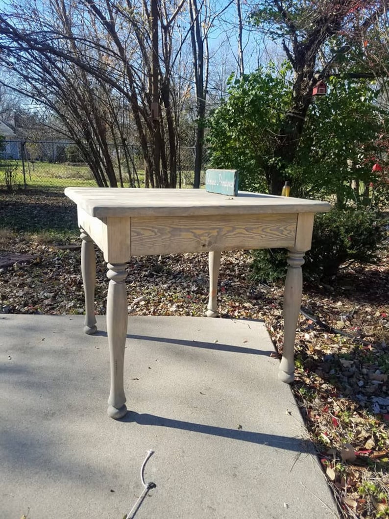 French Country Farmhouse Kitchen Table Rustic Turned Leg Etsy